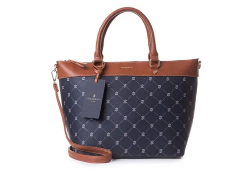 Lazarotti Henkeltasche Palermo, Kunstleder, blue - Henkeltasche aus hochwertigem Kunstleder, geräumig mit 10 l Volumen und praktischem Reißverschluss. Ideal für stilvolle Akzente im Alltag.