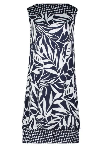 Betty Barclay Damen Jerseykleid ohne Arm 40, Dunkelblau/Weiß - Freizeitkleid für Damen mit figurumspielendem Schnitt und elegantem U-Boot-Ausschnitt, perfekt für entspannte Anlässe und vielseitig kombinierbar.