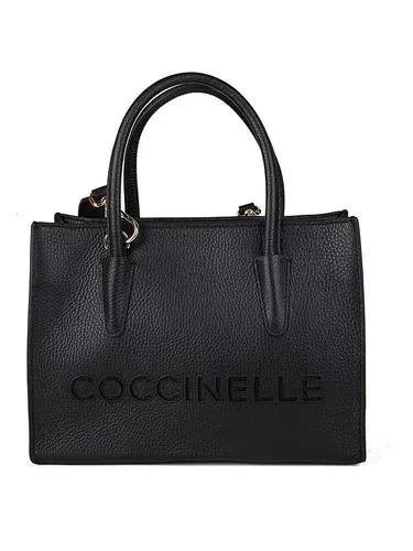 Coccinelle Myrtha Shopper Tasche 27 cm aus Leder in Schwarz - Elegante Coccinelle Myrtha Shopper Tasche aus hochwertigem Leder, ideal für den täglichen Gebrauch. Stilvolles Design und praktische Größe für alle Essentials.