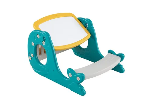 COSTWAY 4 in 1 Staffelei für Kinder mit Bank & Whiteboard – Multifunktionale Standtafel in Grün