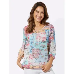 Sieh an! Klassische Bluse Schlupfbluse 3/4-Arm blau 40