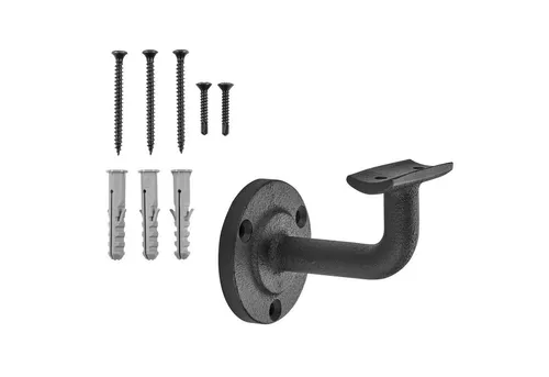 SO-TECH® Handlauf Handlaufhalter ROBUST Höhe 68 mm Ausladung 67,5 mm, (1 St), für Handläufe mit Ø 45 mm, Treppengeländer Halter Schwarz