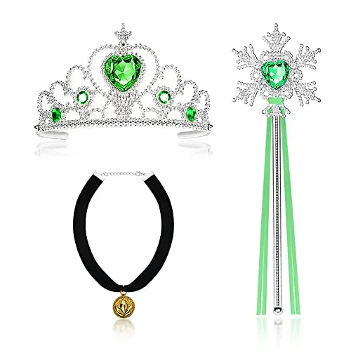Vicloon Prinzessin Kostüme Zubehör, Mädchen Dress up Zubehör ELSA die Schneekönigin Dress Up Accessoires（3ANNA）