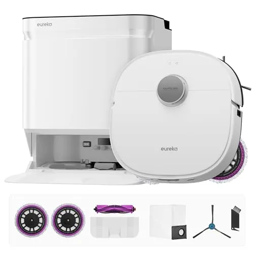 Eureka J15 Ultra Gen2 Saugroboter mit Wischfunktion – 19000Pa Ultra-Saugkraft, 75°C Heißwasser-Wischfunktion, ScrubExtend 135° für Ecken, FlexiRazor Anti-Haar 99%, AI 150+ Objekte, 3D-Karte