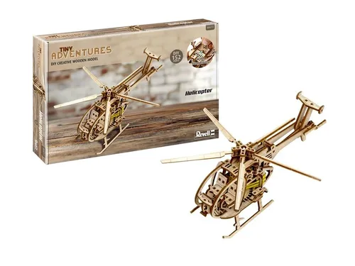 Revell Tiny Adventures Helicopter - Hochdetaillierter RC-Hubschrauber, komplexes Armaturenbrett und realistische Bedienelemente für ein authentisches Bauerlebnis