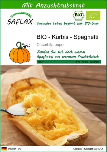 SAFLAX Gemüsesamen SAFLAX - Samen und Substrat - BIO - Kürbis - Spaghetti