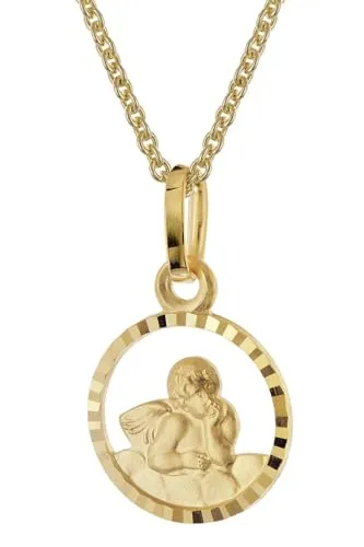 trendor Kinder-Anhänger Amor Gold 333/8K + vergoldete Silberkette zeitloses Schmuckstück für Kids, zauberhafte Geschenkidee 28748-42 42 cm