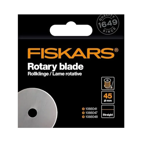 Original Fiskars Ersatzklinge, Rollklinge für gerade Schnitte, Inkl. Klingenablage, Ø 45 mm, Stahl, 1066042, Grau