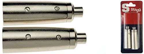 Stagg 16086 Adapter (Blister, XLR Stecker-auf-Cinch Buchse, 2x Stück) matt/verchromt