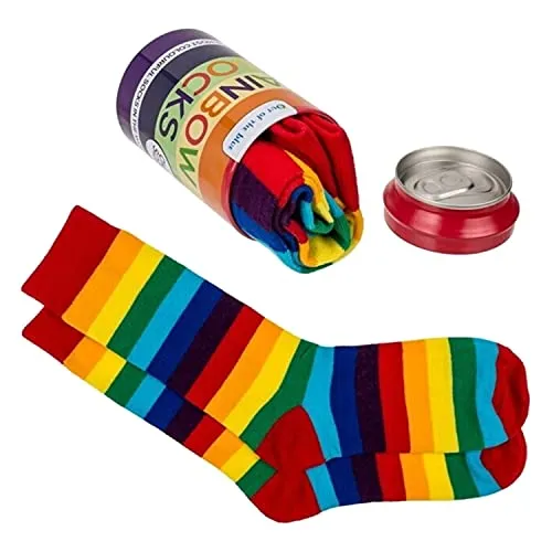 Out of the Regenbogen Socken im Paar in schöner Metalldose - Strumpf