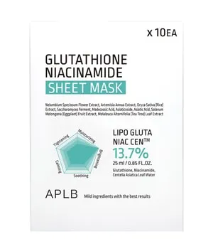 APLB Gluthathione Niacinamide Sheet Mask Gesichtsmaske 1 x 25 ml