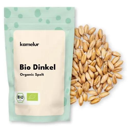 Kamelur Bio Dinkel (1kg) Ganzes Korn aus kontrolliert biologischem Anbau in Deutschland