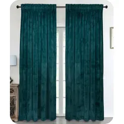 Beautex Verdunkelungsvorhang Samt in Petrol - Gardinen aus hochwertigem Velvet, ideal zum Abdunkeln und für eine stilvolle Wohnatmosphäre. Maße: 140 cm x 245 cm, waschbar bis 30 Grad, mit Hakenaufhängung.