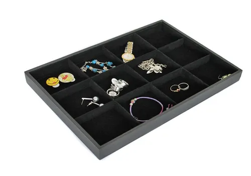 Yudu Schmuckkasten Vorlagebrett Schmuckkasten Schmucklade Schmucktablett schwarz