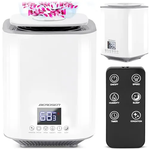 Berdsen BD-502 Luftbefeuchter mit Ionisator und Aroma Diffuser - Ultraschall-Luftbefeuchter für gesunde Luftfeuchtigkeit, inklusive Aroma-Funktion und Fernbedienung, ideal für Schlaf- und Kinderzimmer.