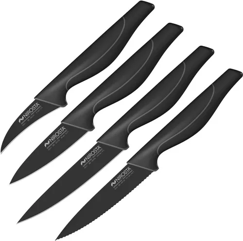 NIROSTA Wave-Messer-Set - Hochwertiges Messerset aus Edelstahl mit antihaftbeschichteten Klingen und ergonomischem Soft-Touch Griff für optimalen Komfort und Präzision in der Küche.