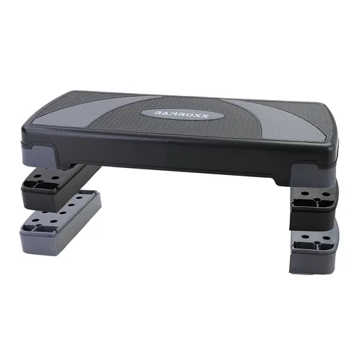 RAMROXX Stepper Fitness Stepboard - 3 Stufen für effektives Workout - Stepper, maximales Benutzergewicht 200 kg, ideal für intensives Training und Platzsparendes Design 80x30 cm.