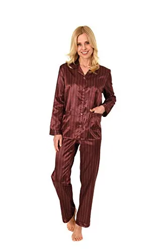 Produktbild NORMANN-Wäschefabrik Langer Satin Pyjama, durchgeknöpft