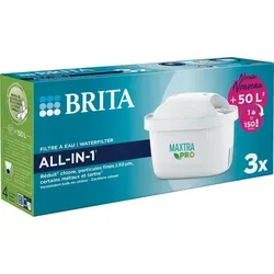 BRITA MAXTRA PRO ALL-IN-1 Wasserfilterkartusche - 3-Pack Vorteilspack - Wasserfilterkartuschen für Trinkwasser, verbessert den Geschmack und filtert Verunreinigungen wie Chlor und Pestizide. Hergestellt aus 50% biobasierten Materialien und 99% recycelbar – die nachhaltige Wahl für sauberes Wasser.