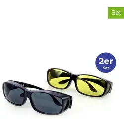 Maximex 2er-Set Tag- & Nacht-Überziehbrillen Schwarz