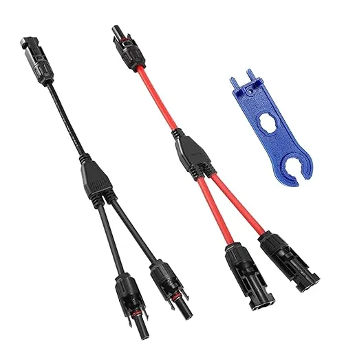 GOIYZTTR 1 Paar Solarkabel Y Verteiler Stecker Solar Solarpanel-Kabel MMF+FFM Photovoltaik Steckverbinder mit Schraubenschlüssel für Parallel-Photovoltaik-Anschluss
