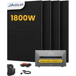 Anker SOLIX Solarbank 2 E1600 Pro - All-in-One Speicher für Balkonkraftwerk mit 4 leistungsstarken Solarmodulen. Ideal für effiziente Energieversorgung und einfache Installation. Perfekt für nachhaltige Energieprojekte! 1600Wh und 1 x Smart Meter inklusive.