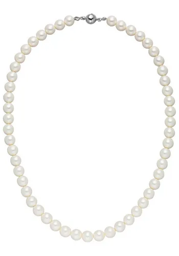 JOBO Kette ohne Anhänger Perlenkette, weiß 8 mm 45 cm von JOBO