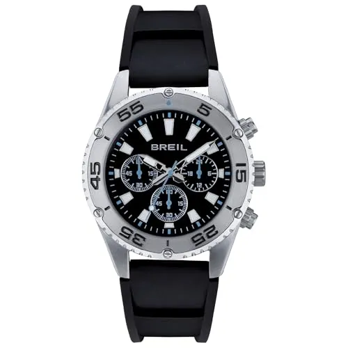 Breil Uhr Herren Sprinter Ziffernblatt BLAU Bewegung Chrono Quartz e Bracelet Stahl Silber TW1998