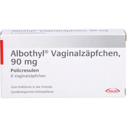 Albothyl Vaginalzäpfchen 6 ST - Gynäkologische Pflege - Albothyl Vaginalzäpfchen zur Unterstützung der vaginalen Gesundheit. Praktische Anwendung für die intime Pflege, ideal zur Förderung des Wohlbefindens.