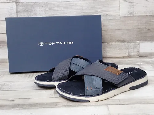 Tom Tailor Herren Flacher Slipper 7480210001, Blau, 42 EU - Slipper & Mokassins für Herren, schlichtes Design kombiniert mit robuster Bequemlichkeit für den täglichen Gebrauch.