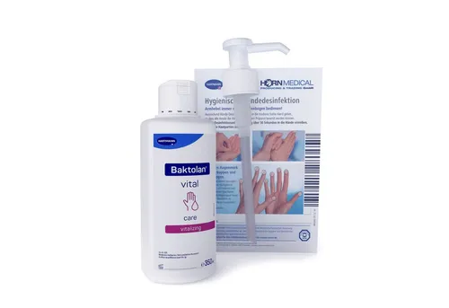 PAUL HARTMANN AG Hautpflegegel Baktolan vital Hydrogel 350ml inkl. Horn Medical Dosierpumpe belebt & fördert die Hautelastizität, 1-tlg., gegen Wundliegen und Durchblutungsstörungen