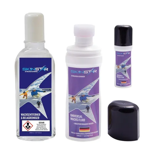 SkinStar Universal flüssig Skiwachs Fluid Wax inkl Wachsentferner Belagsreiniger