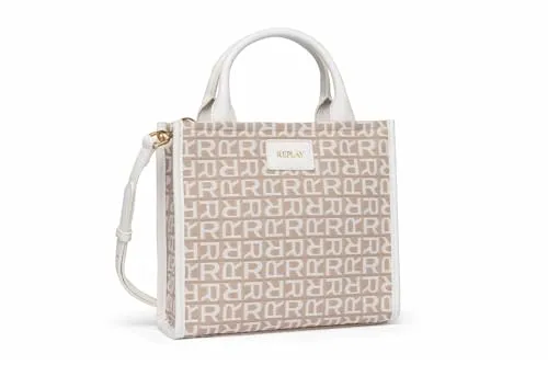 Replay Handtasche 24 cm - Stylische Handtasche aus hochwertigem Polyester mit praktischem Kreditkartenfach für optimale Ordnung und Sicherheit. Ein Must-Have Accessoire für modebewusste Frauen.