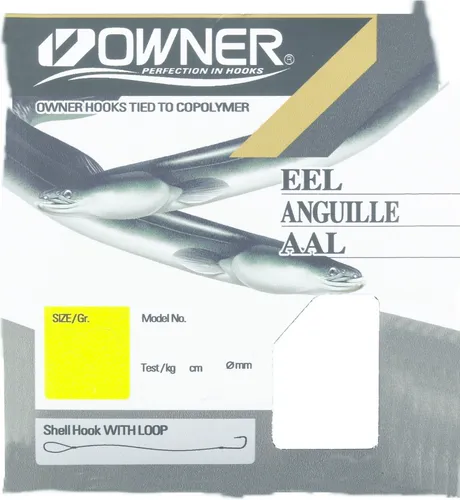 Owner Aal rot RL-9330 70cm - gebundene Angelhaken, Größe/Tragkraft/Durchmesser/Inhalt:Gr. 2 / 11.1kg / 0.35mm / 7 Haken pro Packung