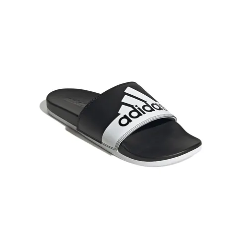 adidas Adilette Comfort Badeschuhe - Schwarz/Weiß, Größe 39 (6) - Badeschuhe mit vorgeformtem Fußbett für langanhaltenden Komfort. Das klassische Slip-On-Design und das adidas Branding machen sie zum perfekten Begleiter für Freizeit und Entspannung.