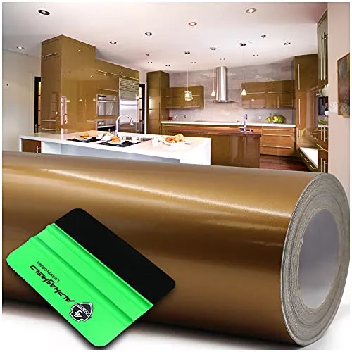 Finest Folia 10m x 63cm Plotterfolie + Rakel Hochglanz Glanz oder Matt Klebefolie Möbelfolie Küchenfolie Badfolie Dekofolie (092 Kupfer, Glanz)