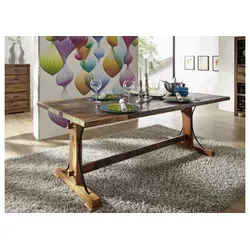 Massivmoebel24 Esstisch NATURE OF SPIRIT – Vintage Altholz Tisch 160x90 cm - Esstisch aus ca. 60% wiederverwertetem Altholz, massives Mango- oder Akazienholz in nostalgischem Stil. Bringt Wärme und Harmonie in Ihr Zuhause.