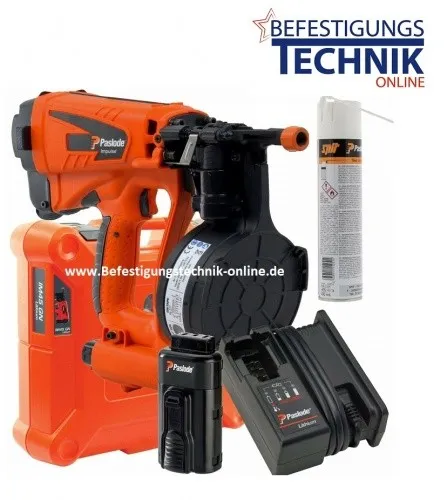 Paslode Impulse Haftennagler IM45 GN LITHIUM - Akku-Koffer mit Ladegerät - Schleifmaschinen mit 0° Magazin, leistungsstark und ermöglicht das Befestigen von bis zu 4200 Nägeln pro Akku-Ladung – ideal für Profis!