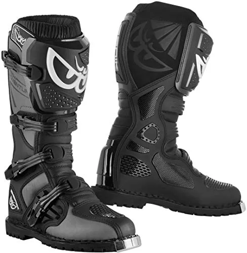 Berik Terrain Adventure Enduro / MX Stiefel, schwarz-grau, Größe 45 für Männer - Motorradstiefel aus 1.68mm Wildleder mit PU-Beschichtung und rutschfester Gummiaußensohle für maximalen Komfort und Sicherheit auf jedem Terrain.
