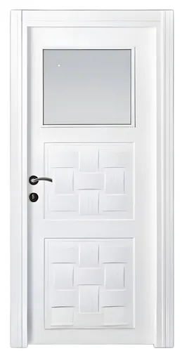 Weiße Tür mit Glaseinsatz – Stilvolle Kompletttür für Ihr Zuhause - Moderne weiße Tür mit Milchglaseinsatz, ideal für verschiedene Räume. Maße: 87 x 205 cm. Robustes Holzmaterial und elegantes Design sorgen für eine ansprechende Optik.
