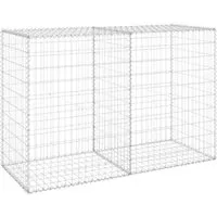 vidaXL Gabionenwand mit Abdeckung aus verzinktem Stahl 150x60x100 cm - Gabionen für stabile Stützmauern, wetterbeständig und langlebig. Ideal für Garten- und Landschaftsgestaltung. Robuste Konstruktion mit Abdeckungen für sicheren Halt der Füllung.
