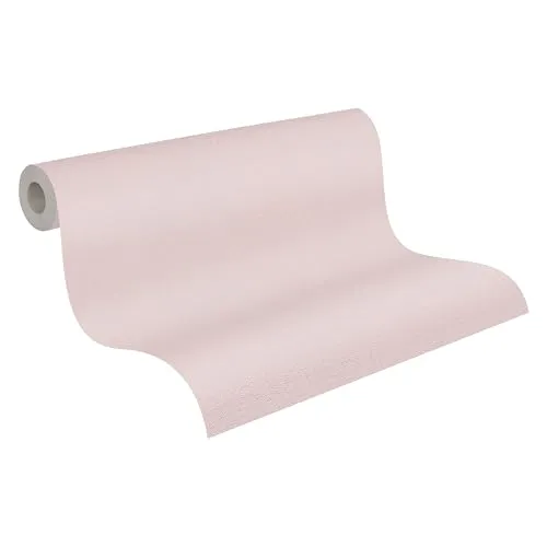 A.S. Création Pure Elegance Vliestapete mit Struktur Schaum 0,53 x 10,05 m – Rosa Beige – Uni Tapete mit Struktur - Made in Germany - einfarbige rosa Wandtapete für verschiedene Räume - 363795
