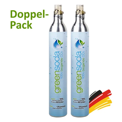Premium Universal Soda-Zylinder | 60 Liter | 425 g Kohlensäure | 2er Pack