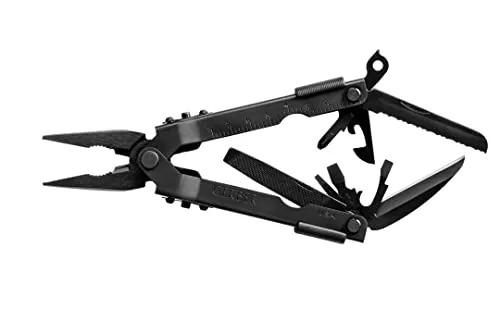 Gerber Multi-Tool mit zwei Messern und Leder-Scheide, MP600 Full-Size, Mit 14 Funktionen, Schwarz, 7550