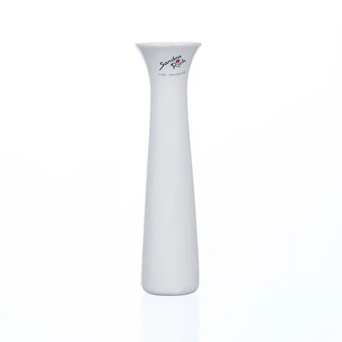 12er Set Porzellanvasen CLASSY H. 20cm D. 5,5cm weiß Porzellan Sandra Rich