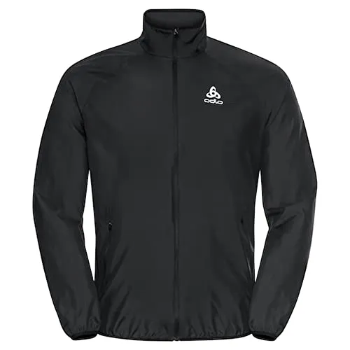 Odlo Essential Light Laufjacke Herren - Schwarz, Größe S - Trainingsbekleidung, winddicht und regenabweisend für optimalen Schutz beim Laufen, mit belüftbaren Bereichen für hervorragende Atmungsaktivität.