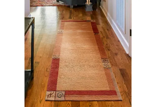 LUXOR living Wollteppich India, handgeknüpft aus 100% Wolle in orange von LUXOR living