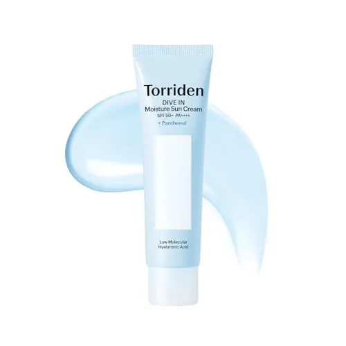 Torriden DIVE IN Feuchtigkeits-Sonnencreme SPF 50 PA++++ 60ml | Feuchtigkeitsspendender Täglicher Sonnenschutz ohne Kleben | 10D Hyaluronsäure&Panthenol | Koreanische Sunscreen für Empfindliche Haut
