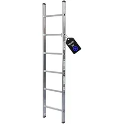 PROREGAL Sprossen-Anlegeleiter ATLAS | 6 Sprossen, 2,69m Arbeitshöhe, 150kg Traglast - Professionelle Sprossen-Anlegeleiter für sicheres Arbeiten mit gerillten Sprossen und rutschfesten Füßen für maximale Stabilität und Sicherheit bei jedem Einsatz.