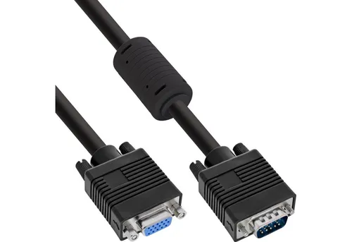 Inline InLine® S-VGA Verlängerung, 15pol HD Stecker / Buchse, schwarz, 5m Computer-Kabel